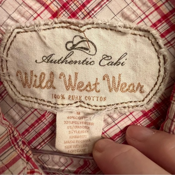 CABI Wild West Wear Red Plaid Button Down Western Shirt Women’s Size Medium - Picture 6 of 6